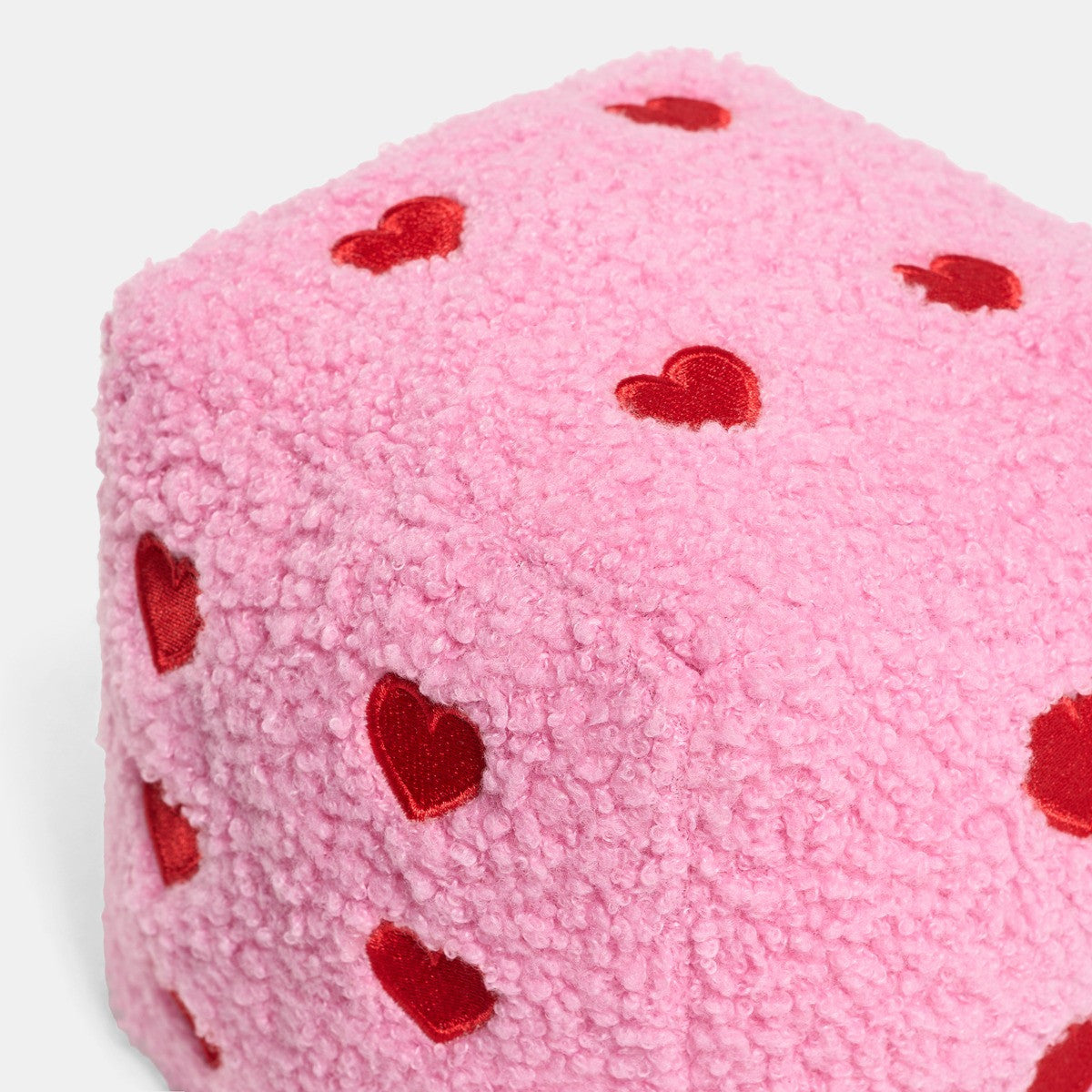 Boucle Heart Print Dice Doorstop - Pink/Red - Truly Yours