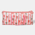 Multi Bow Stripe Christmas Wrap Storage Bag - Pink/White