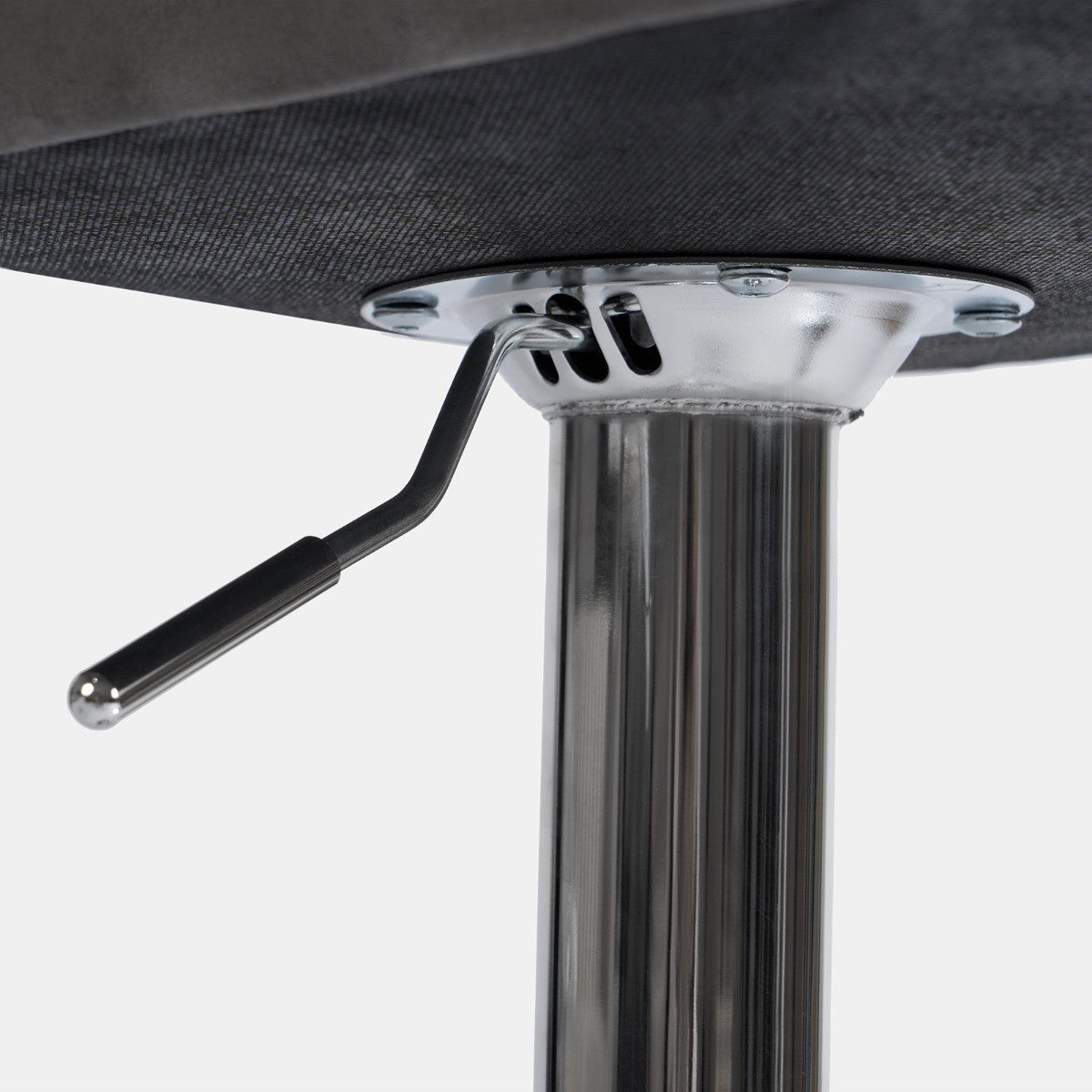 Set of 2 Adjustable Velvet Bar Stools - Grey - Truly Yours