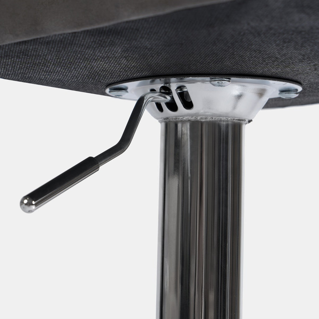 Set of 2 Adjustable Velvet Bar Stools - Grey - Truly Yours