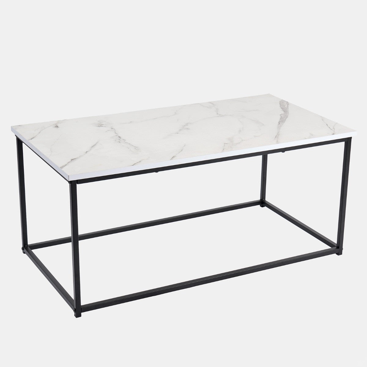 Manhattan Marble Effect Rectangle Coffee Table - Black/White Coffee table