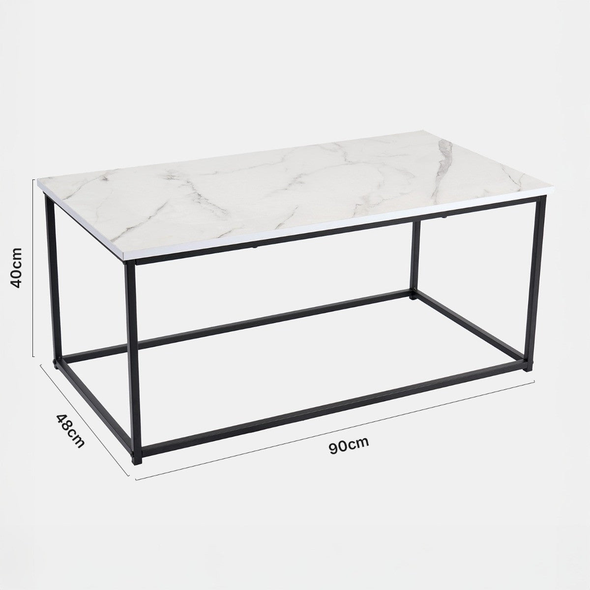 Manhattan Marble Effect Rectangle Coffee Table - Black/White Coffee table