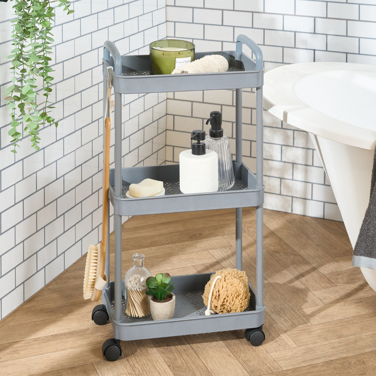 3 Layer Trolley Cart - Grey
