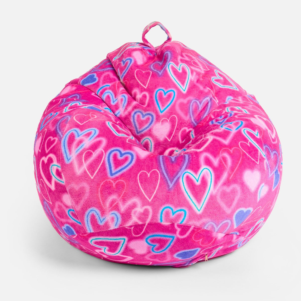 Kids Heart Print Bean Bag - Pink