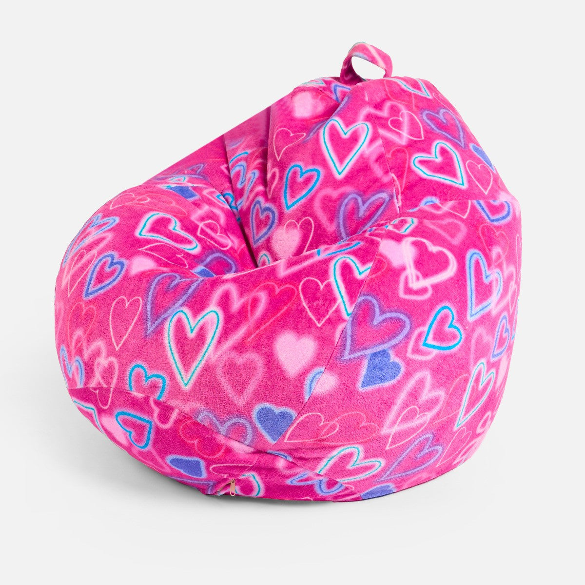 Kids Heart Print Bean Bag - Pink