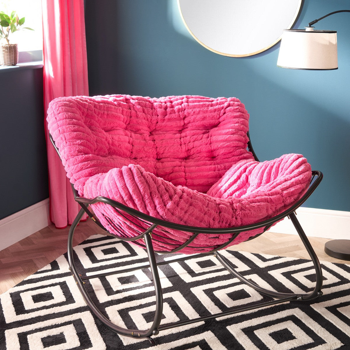 Ribbed Faux Fur Rocking Chair - 4 colours - Truly Yours