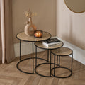 Manhattan Nest of 3 Round Side Tables - Light Wooda Tables