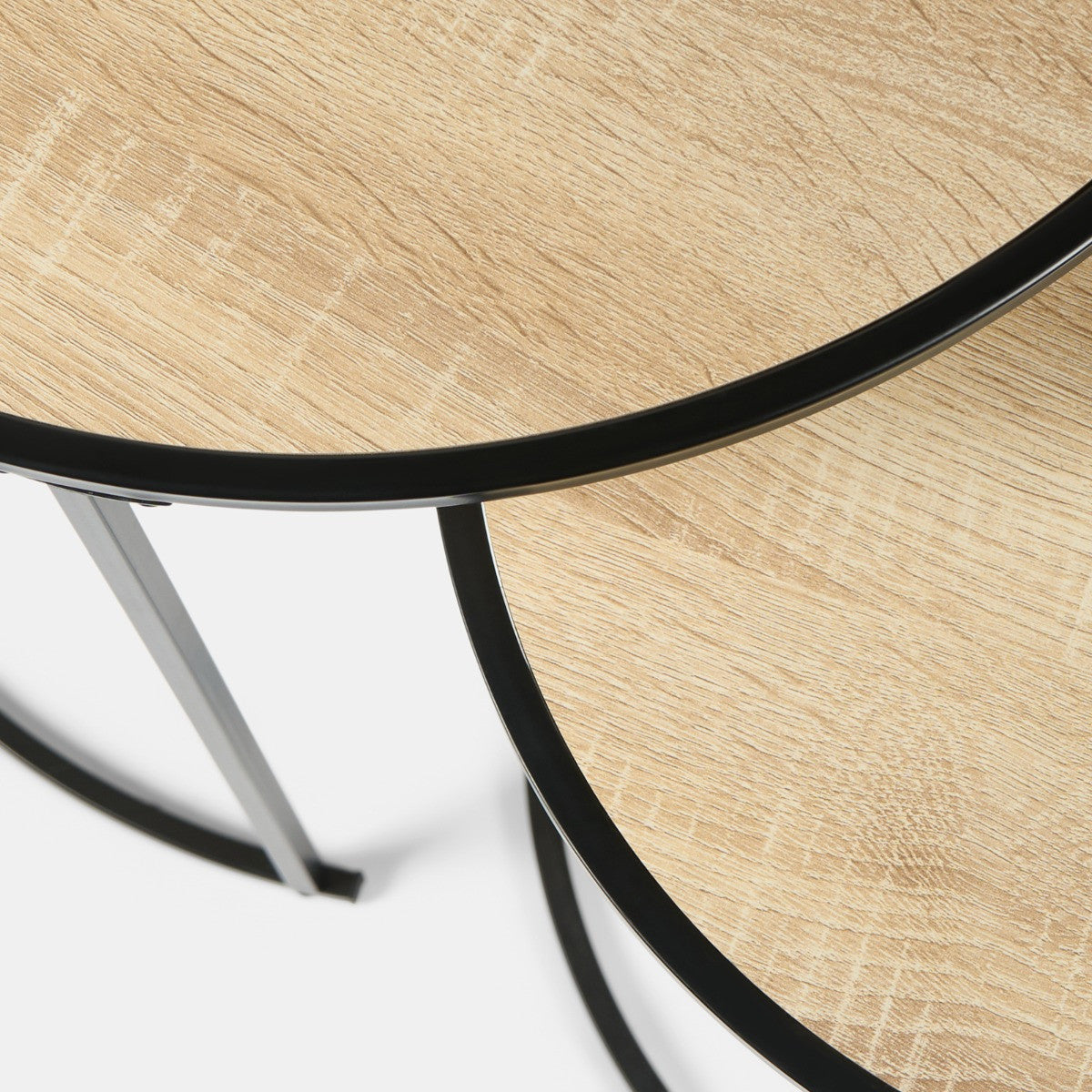 Manhattan Nest of 3 Round Side Tables - Light Wooda Tables