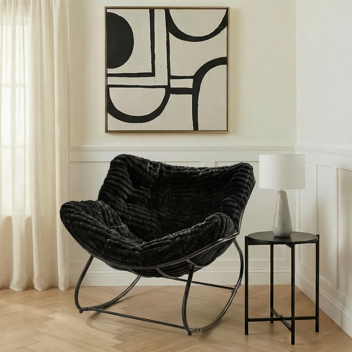 Ribbed Faux Fur Rocking Chair - 4 colours - Truly Yours