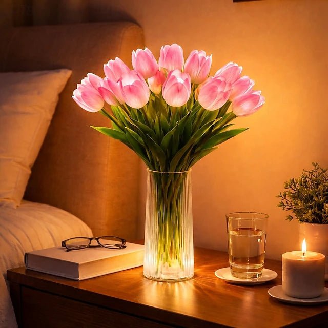 15 PCS Tulip Artificial Flowers with LED Lights, - Truly Yours