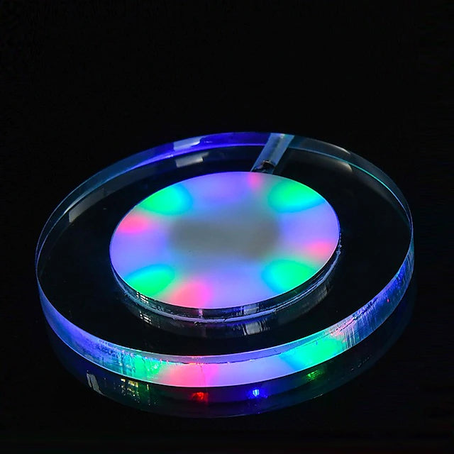 RGB LED Light Up Coaster - Acrylic Crystal Round Drink Coaster for Bar & Party Decoration - Truly Yours