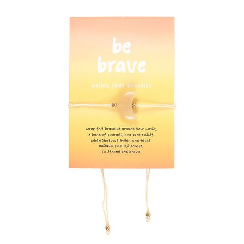 Be Brave Yellow Jade Crystal Moon Bracelet Bracelet