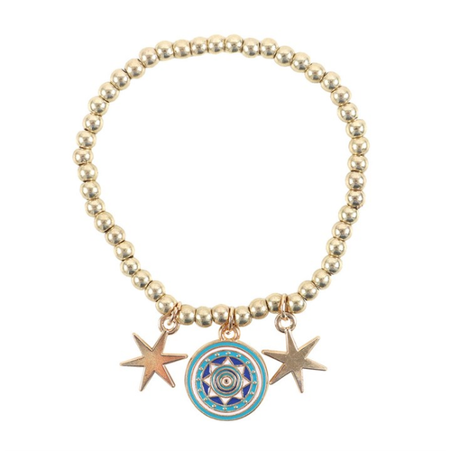 All Seeing Eye Beaded Charm Bracelet - Truly Yours