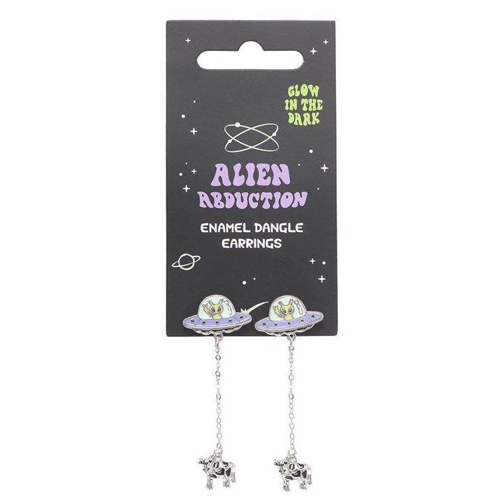 Glow in the Dark Alien Abduction Dangle Earrings