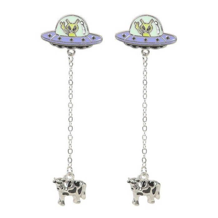Glow in the Dark Alien Abduction Dangle Earrings