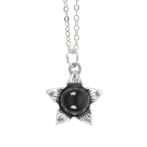 Deadly Nightshade Necklace with Black Obsidian on Greeting Card