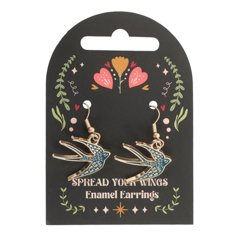 Blue Spread Your Wings Swallow Earrings - Truly Yours