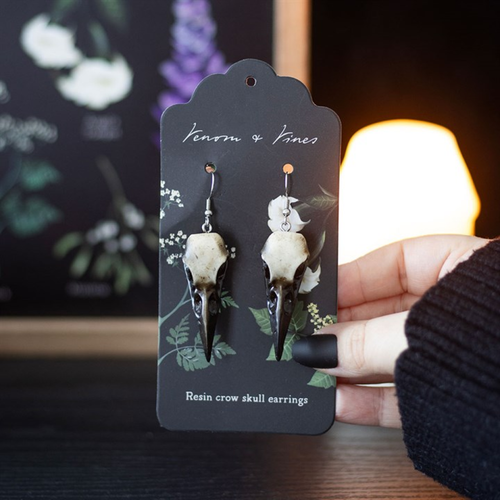 Resin Crow Skull Earrings - Truly Yours