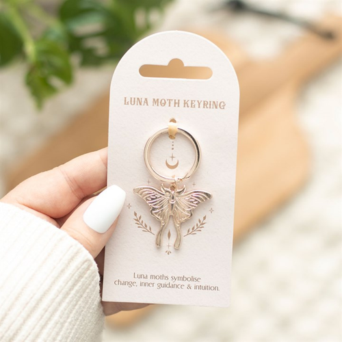 Light Luna Moth Keyring - Truly Yours