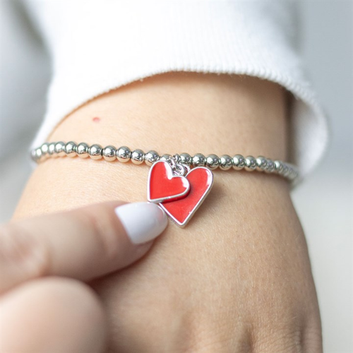 All You Need Is Love Beaded Heart Charm Bracelet - Truly Yours