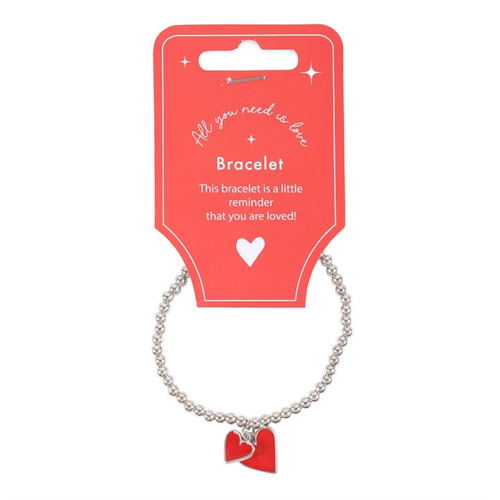 All You Need Is Love Beaded Heart Charm Bracelet - Truly Yours