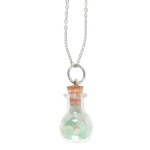 Luck Green Aventurine Crystal Chip Potion Bottle Necklace - Truly Yours