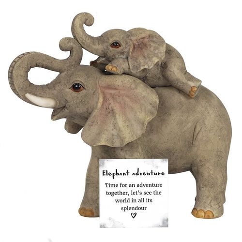Elephant Adventure Mother and Baby Elephant Ornament Ornament
