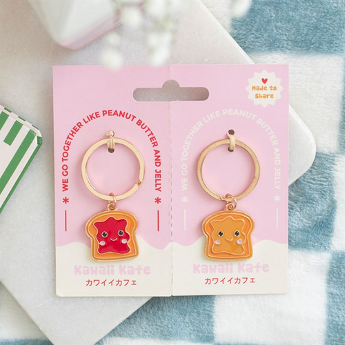 Set of 2 Peanut Butter and Jelly Keyrings - Truly Yours
