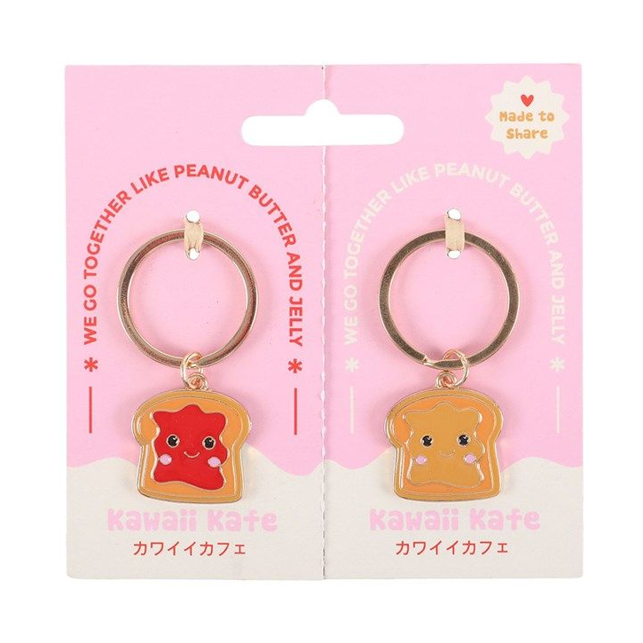 Set of 2 Peanut Butter and Jelly Keyrings