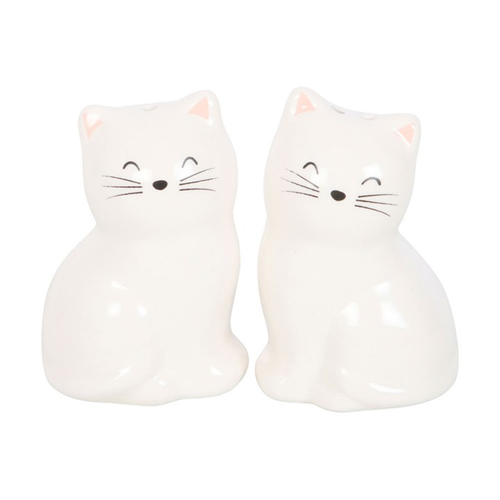 White Cat Shaped Salt and Pepper Shakers Salt and pepper pots
