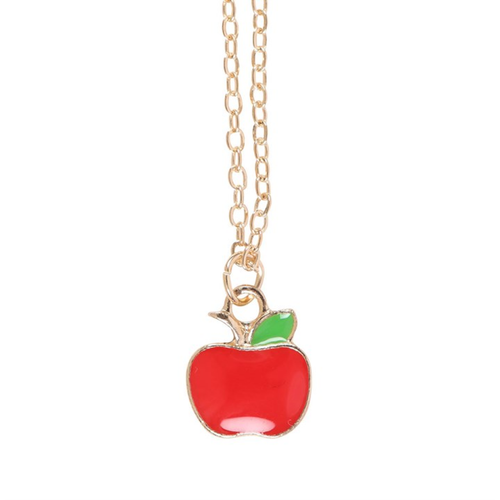 Best Teacher Apple Necklace on Greeting Card - Truly Yours