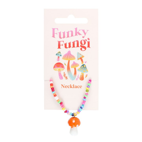 Orange Mushroom Beaded Pendant Necklace - Truly Yours