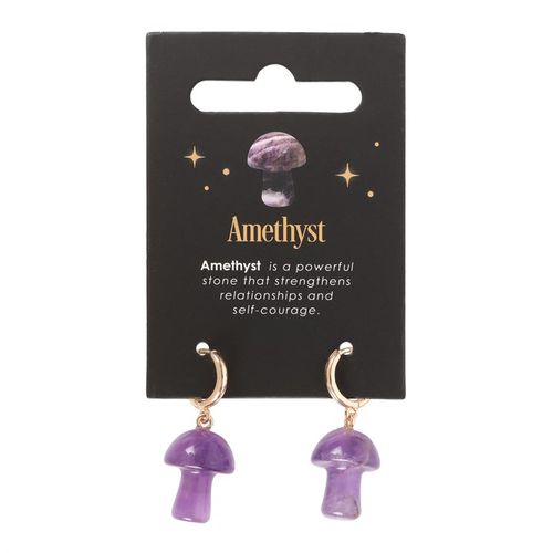 Amethyst Crystal Mushroom Earrings - Truly Yours