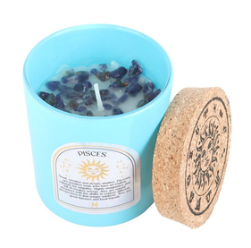 Pisces Gardenia Gemstone Zodiac Candle