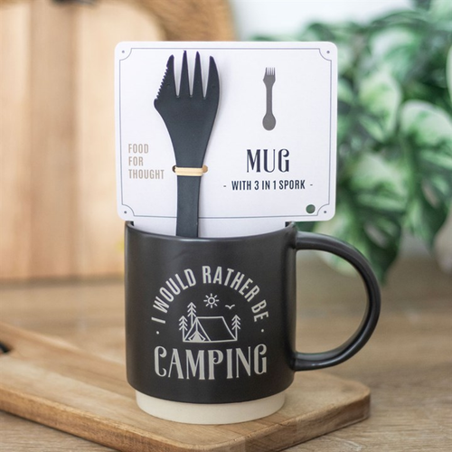 I Would Rather Be Camping Mug with 3-in-1 Spork - Truly Yours
