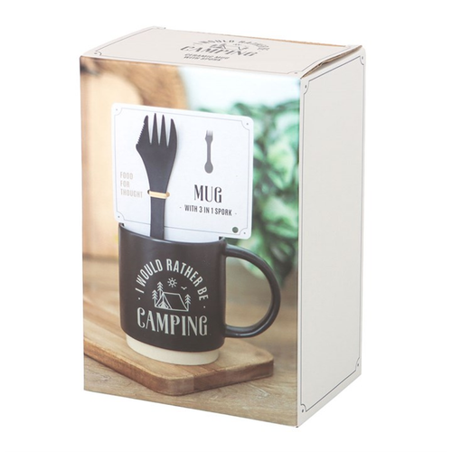 I Would Rather Be Camping Mug with 3-in-1 Spork - Truly Yours