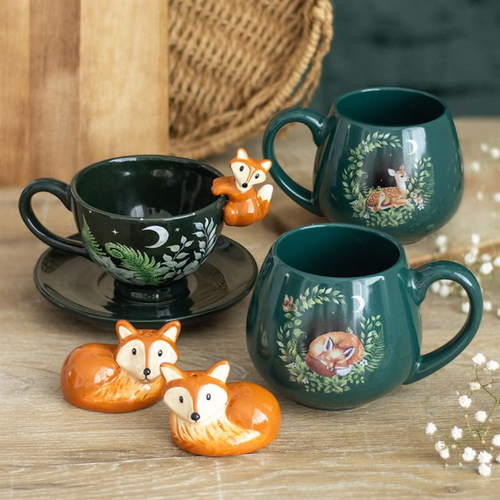 Green Sleeping Fox Rounded Mug - Truly Yours