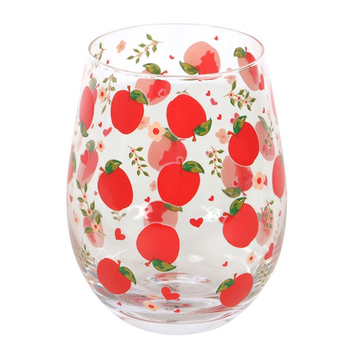 Apple Print Stemless Glass - Truly Yours