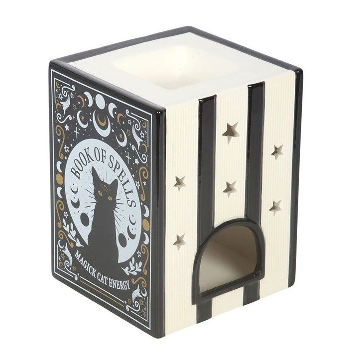 Black Cat Book of Spells Oil Burner and Wax Warmer
