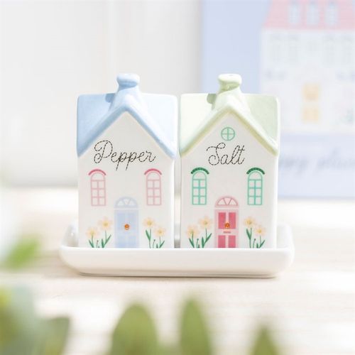 Pastel House Salt and Pepper Shakers - Truly Yours