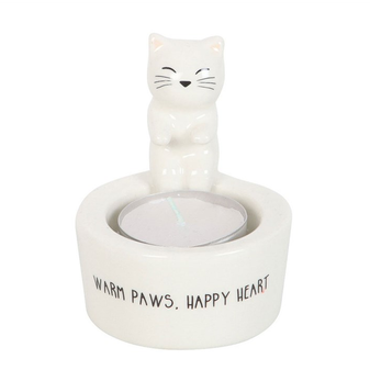 Warm Paws, Happy Heart Cat Tealight Holder