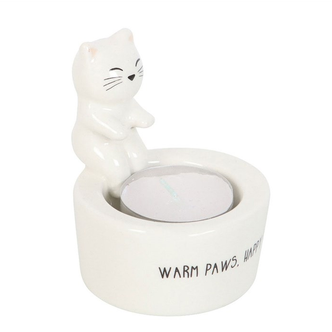 Warm Paws, Happy Heart Cat Tealight Holder