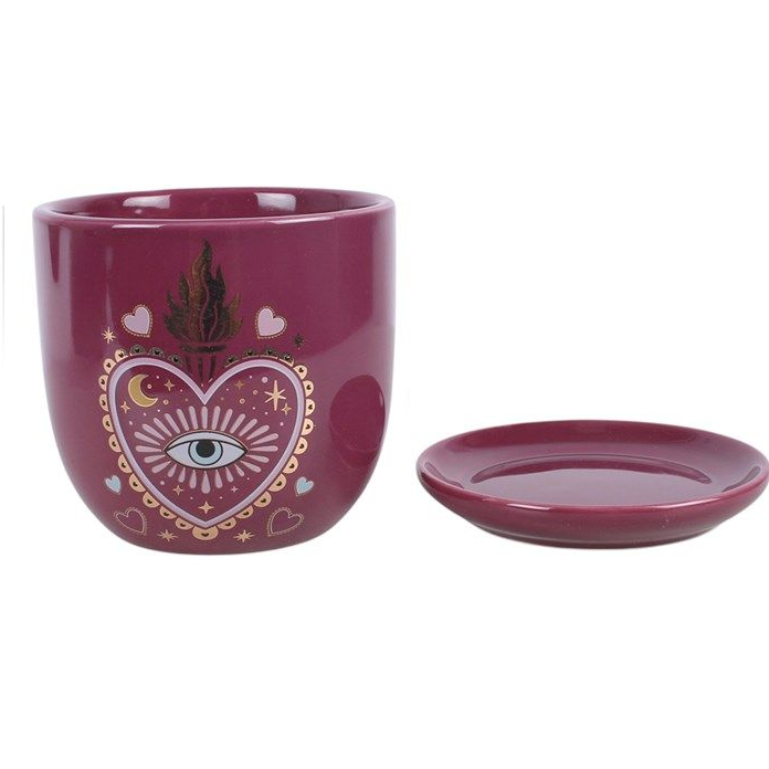 Sacred Sight Heart Plant Pot with Saucer