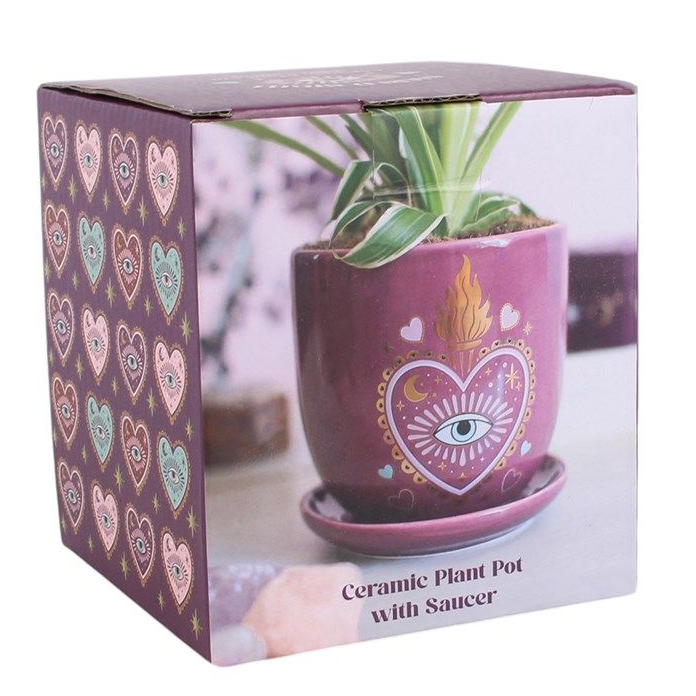 Sacred Sight Heart Plant Pot with Saucer