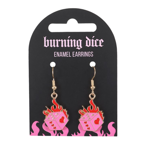 Y2K Enamel Drop Earrings - Heart Flame, Pink Butterfly, dice and Checkerboard Hearts - Truly Yours