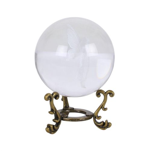 Stardust Fairy Laser Engraved Glass Crystal Ball and Stand