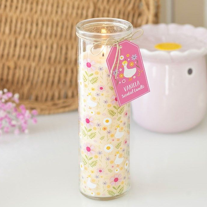 Daisy & Duck Print Vanilla Tube Candle