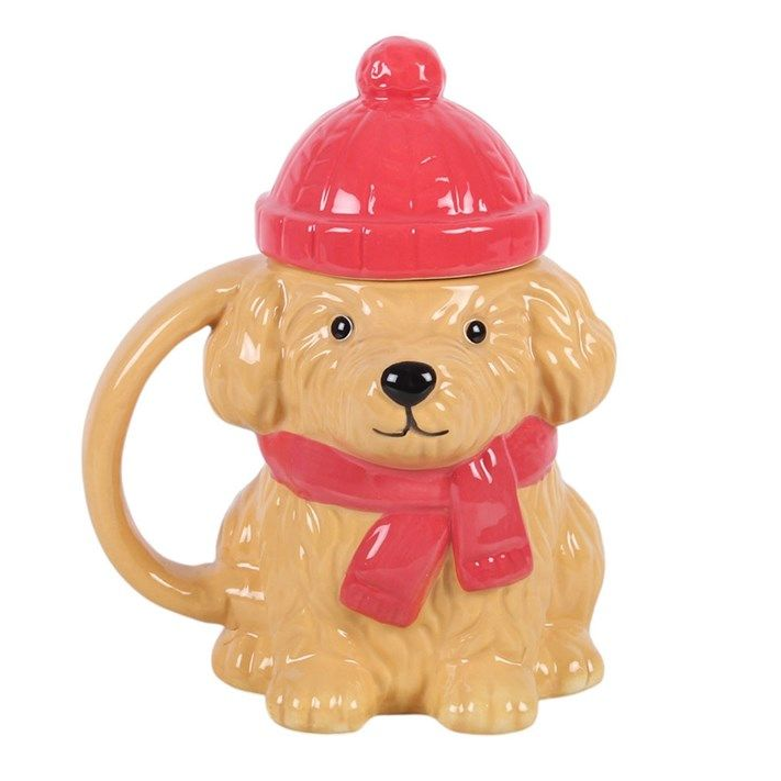 Winter Puppy Lidded Mug