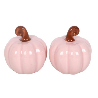 Pink Curly Pumpkin Salt and Pepper Shakers