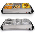 ELECTRIC BUFFET SERVER ADJUSTABLE TEMPERATURE FOOD WARMER 4 TRAY COMPARTMENTS - Truly Yours